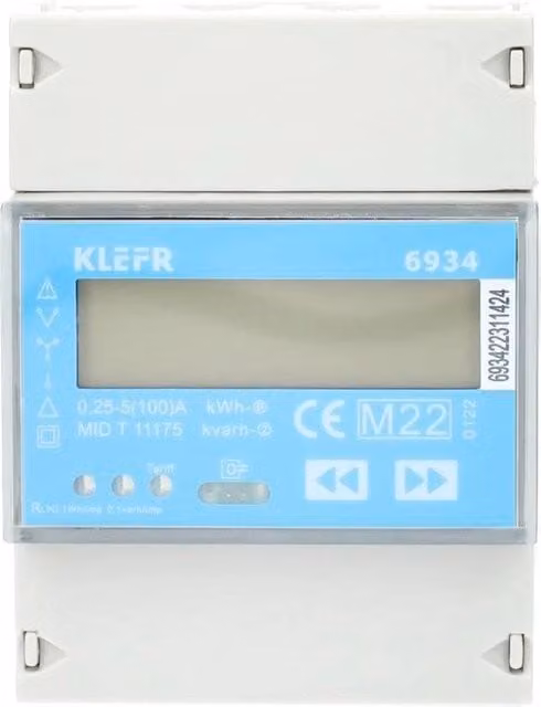 Contatore elettrico trifase 100A Modbus MID certificato bianco