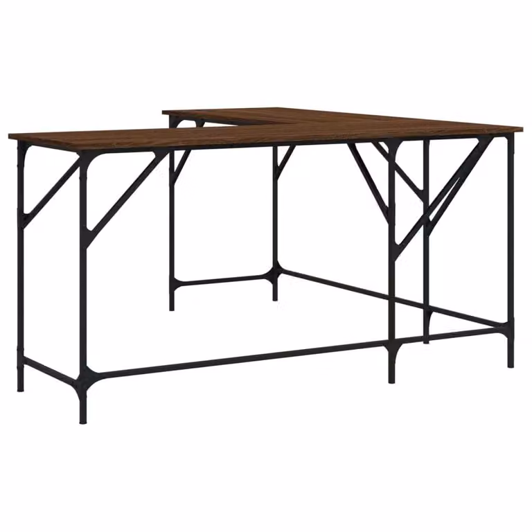 Scrivania Rovere Marrone 149x149x75 cm in Legno Multistrato