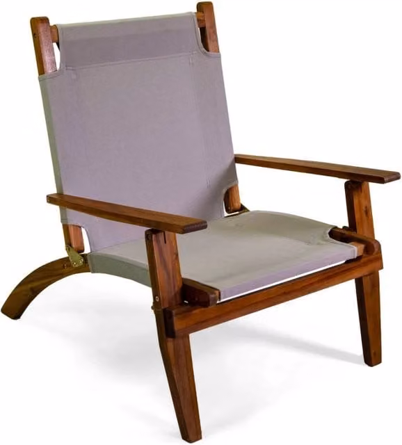 Poltrona legno Diane con tessuto grigio cm 76x89h91