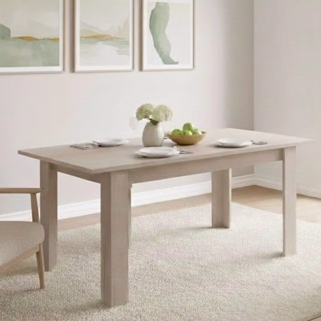 Tavolo da pranzo allungabile Takumi DMORA in rovere, modello consolle rettangolare con ripiano estensibile, L: 137 cm, P: 90 cm, H: 79 cm
