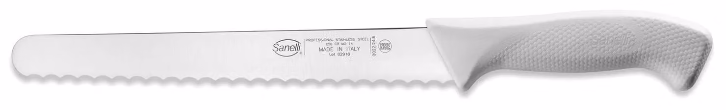 Coltello Pane Linea Skin Bianco, Cm.24