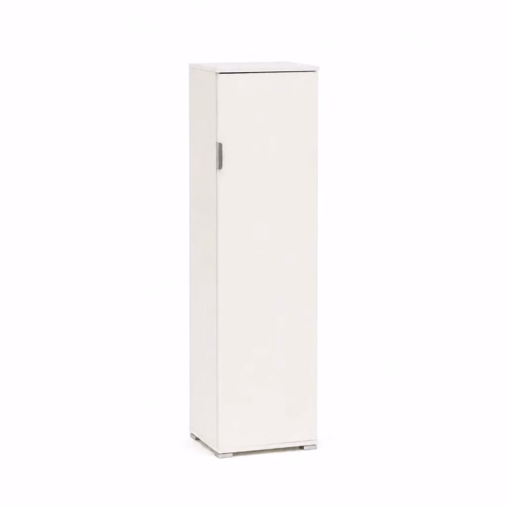 Armadio Salvaspazio THE WHITE STONE Bianco Moderno con Ripiani Interni e Ante a Battente per Lavanderia, Bagno o Cucina L/P/H: 33 x 40 x 151 cm – 2