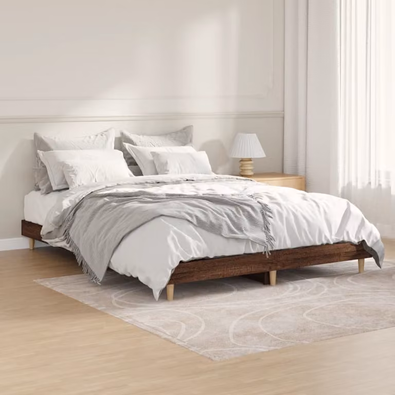 vidaXL Giroletto in legno multistrato color rovere marrone e bianco L: 138 cm, P: 193 cm