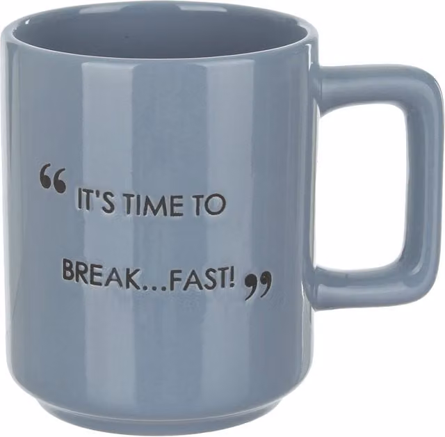 Tazza mug in ceramica blu con scritta Quotes da 320 ml – 1