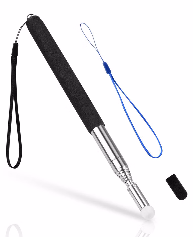 Indicatore estensibile, 100 cm. Barra telescopica estensibile con 2 cordoncini