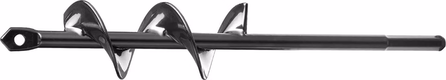 SucceBuy Coclea di terra per trapano, Ø 4 x 22 cm, coclea per palo per trapano esagonale da 3/8 di pollice, coclea da giardino e accessori per coclea per scavare fori per pali e recinzioni da giardino