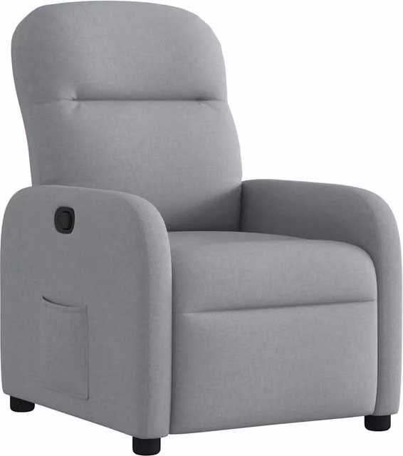 Poltrona | Sedia Relax Reclinabile in Tessuto Grigio Chiaro