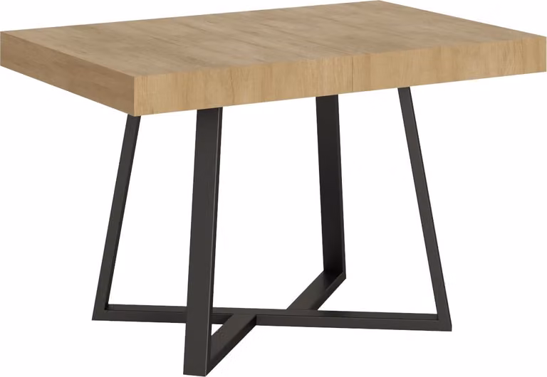 ITYHOME - Tavolo allungabile 120/204x80 cm Zeplir quercia natura gambe antracite