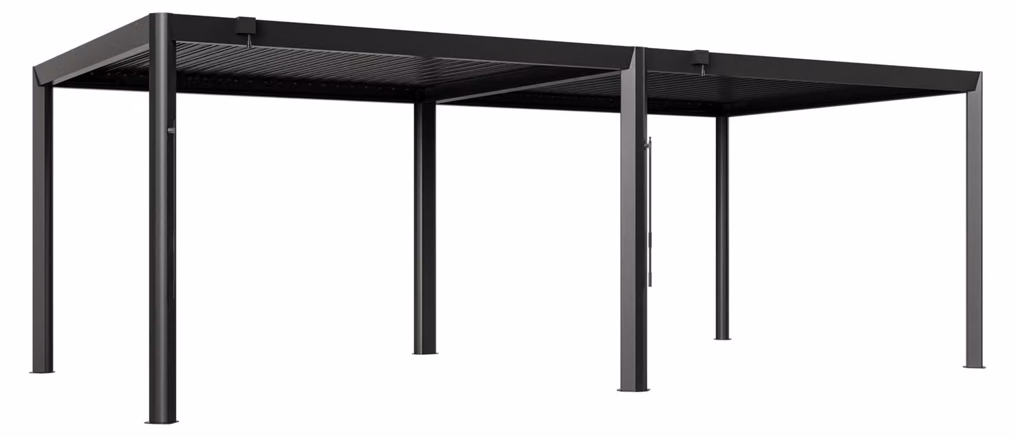 PRIMEYARD Pergola bioclimatica 3,5x7 m, pali in alluminio ca. 13x13 cm, tetto a lamelle regolabili in acciaio