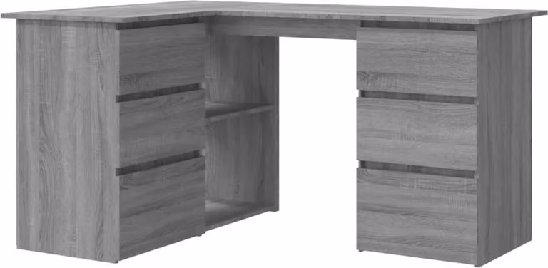 Scrivania Angolo Grigio Sonoma 145x100x76 cm Legno Multistrato