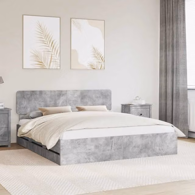 Struttura del letto con cassetto Grigio Cemento 180 x 200 cm 3412160