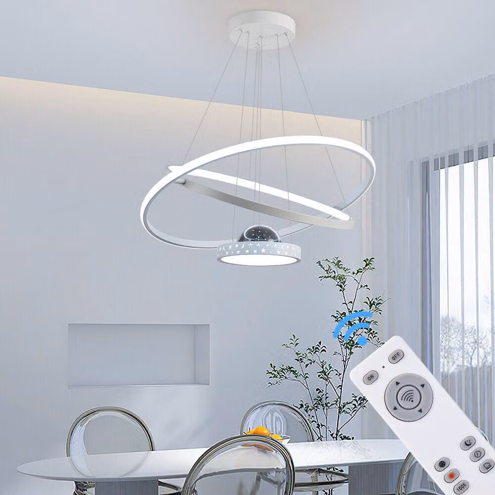 Plafoniera a LED con telecomando/app Colore della luce/luminosità regolabile. Cornice bianca e design a stella TY9644-CD
