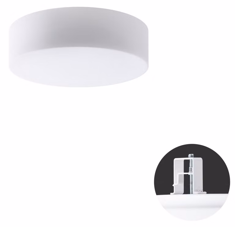 OSMONT ERI63095 ERIS V2 apparecchio semipermanente in vetro per soffitto/parete bianco IP44 2700-6500 K 18W LED