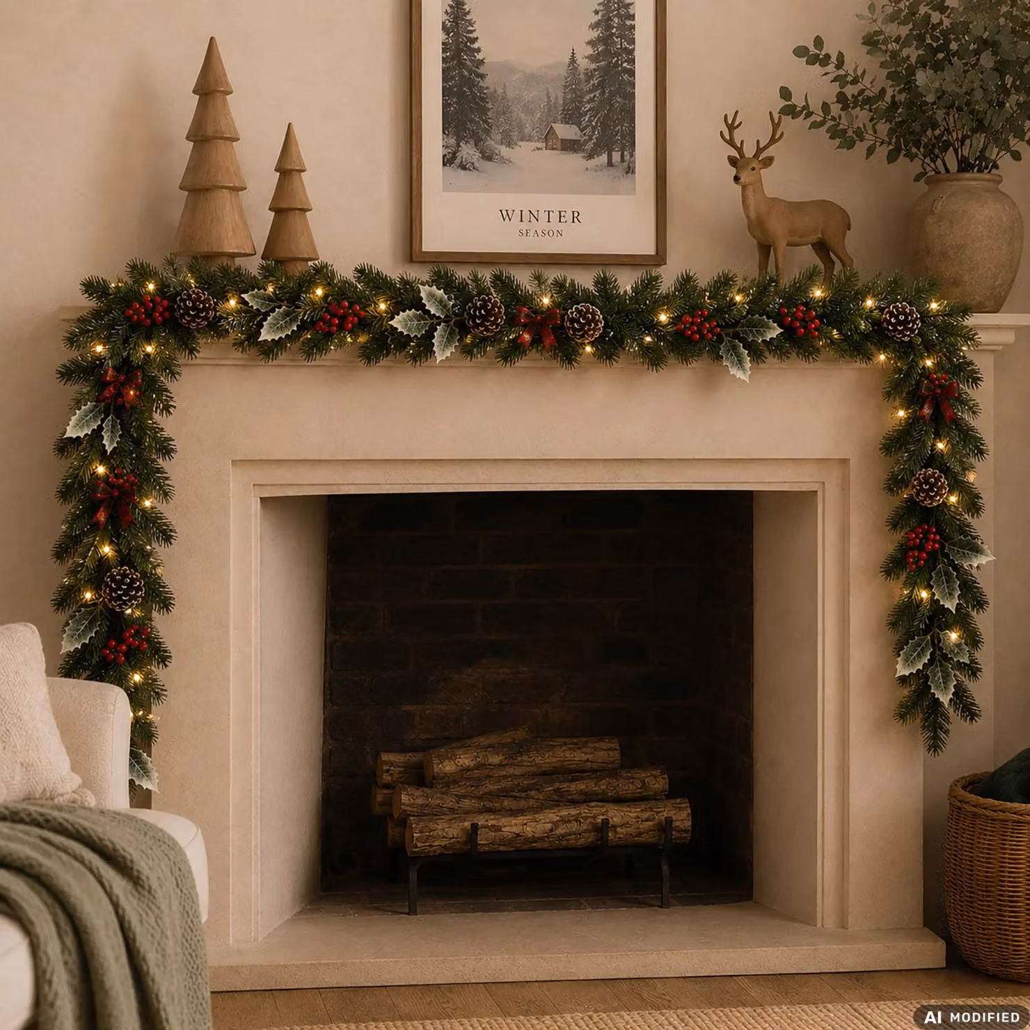 Vestiamo Casa Gran Natale Ghirlanda Natalizia Luminosa con LED Bianco Caldo Verde e Rosso Lunghezza: 180 cm – 2
