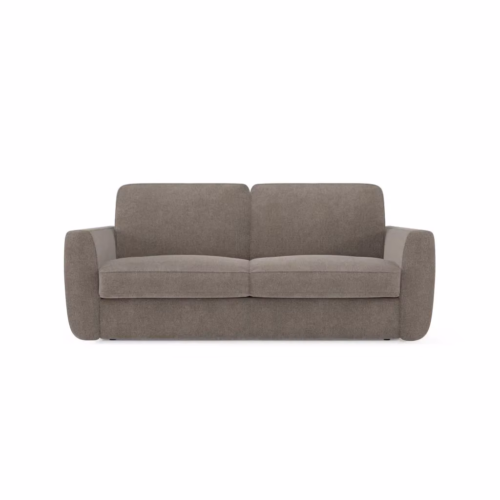 Divano letto Leonida Divani.Store sfoderabile con materasso H18 cm e vano portaguanciali, tessuto smacchiabile T23, colore talpa, L: 202 cm – 2