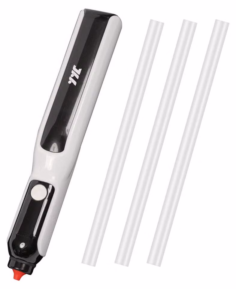 Pistola per colla a caldo elettrica, portatile, senza fili, con ugello in litio, applicatore per stick da 7 mm, ideale per uso domestico, fai da te, artigianato, oggetti incollati a mano e riparazioni veloci