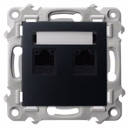 Presa doppia per computer, cat. 5e MMC SZAFIR Nero Ospel