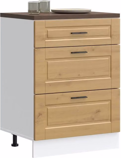 Base da cucina moderna vidaXL in legno marrone con cassetti e ante