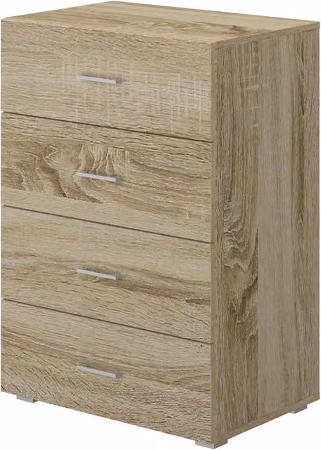 Cassettiera 4 cassetti King Home in rovere moderno con finitura opaca