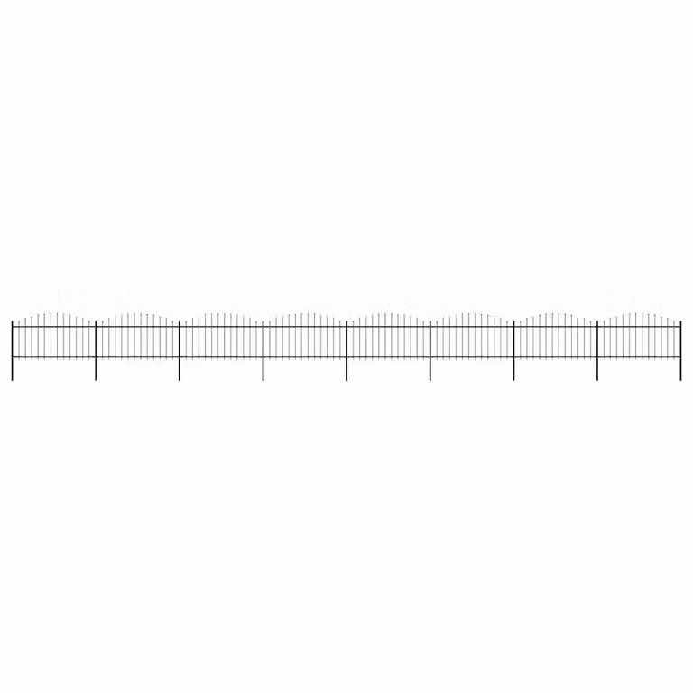 Recinzione da giardino con punta a lancia vidaXL in acciaio nero L: 1339 cm, H: 150 cm