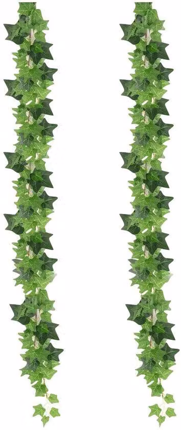 Ghirlanda di edera artificiale da 200 cm, edera sintetica verde per balconi, stanze e giardini
