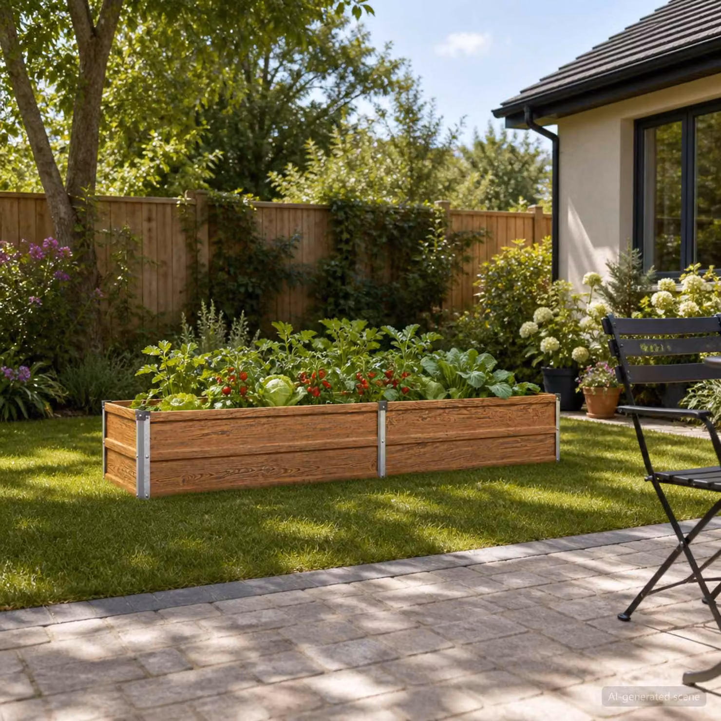 Letto rialzato da giardino vidaXL in metallo corten marrone L: 160 cm, P: 40 cm, H: 24 cm