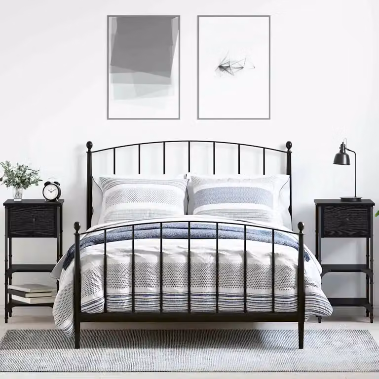 Set di 2 Armadi da Notte Moderni vidaXL in Nero Opaco L: 33,5 cm, P: 36 cm, H: 70 cm