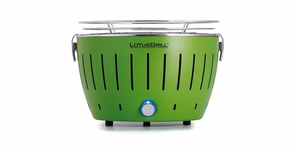LotusGrill LOG-GR-280 Barbecue a Carbonella con Ventola Elettrica Verde con Alimentazione USB o 4 Batterie AA e Diametro 29,2 cm – 2