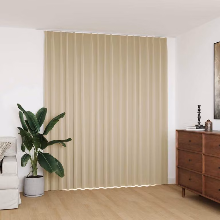 vidaXL Tenda Oscurante Beige con Ganci L: 290 cm, H: 245 cm