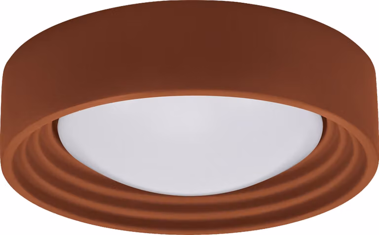LEDVANCE ORBIS Concrete, plafoniera in calcestruzzo marrone con LED, 13W, 800lm, 3000K bianco caldo amichevole, dimmerabile in 3 fasi con un clic, diametro 300mm, protezione IP20, adatta per il bagno