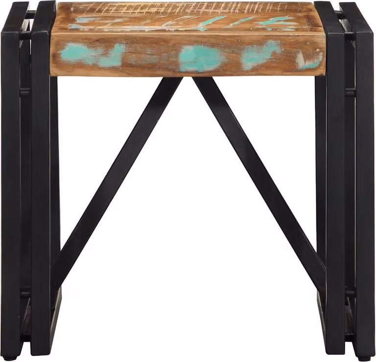 Tavolino Salotto Multicolore 40x40x35cm Legno Massello Recupero