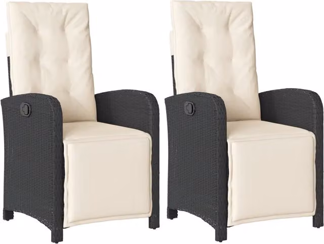 Sedie da Giardino Reclinabili 2 pz | Sedie da Esterno con Poggiapiedi Polyrattan