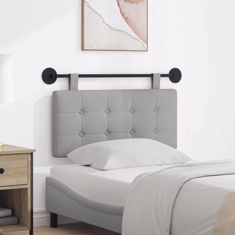 Testiera per letto sospesa vidaXL in tessuto Grigio Nuvola con design moderno e geometrico, L: 100 cm, H: 55 cm, P: 5 cm