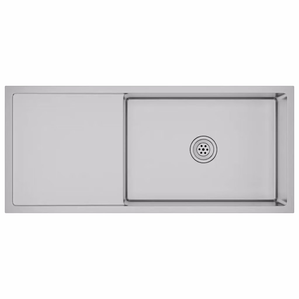 Lavello da Cucina vidaXL in Acciaio Inox Color Argento L/P/H: 100 x 42 x 44 cm – 2