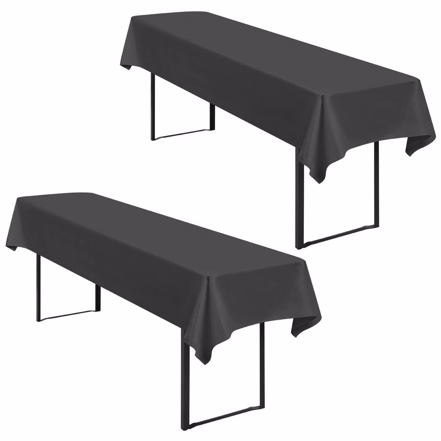Tovaglia per birreria, set da 2 pezzi, grigio scuro, 100x250 cm, impermeabile, in poliestere