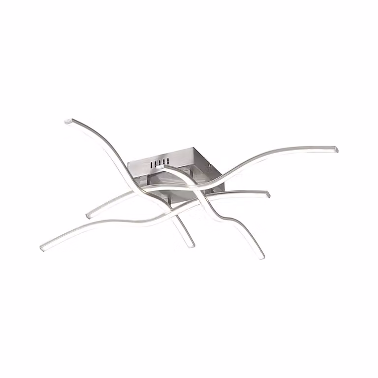 Plafoniera LED, argento, design a onda, L 78 cm