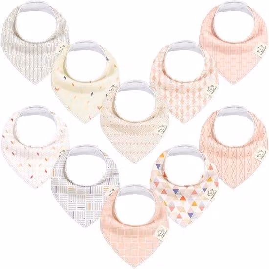 Bandana in Cotonelogico per bambine - Super assorbente - Taglia Prism - Bavaglino per neonati