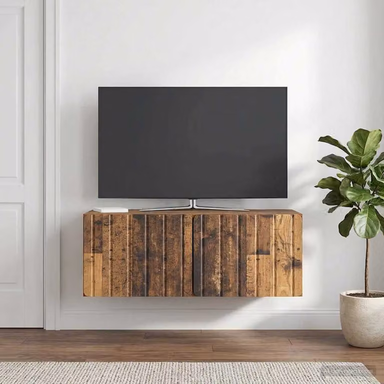 vidaXL Mobile Porta TV da Muro Moderno in Legno Marrone L: 78,5 cm, P: 41 cm, H: 30 cm