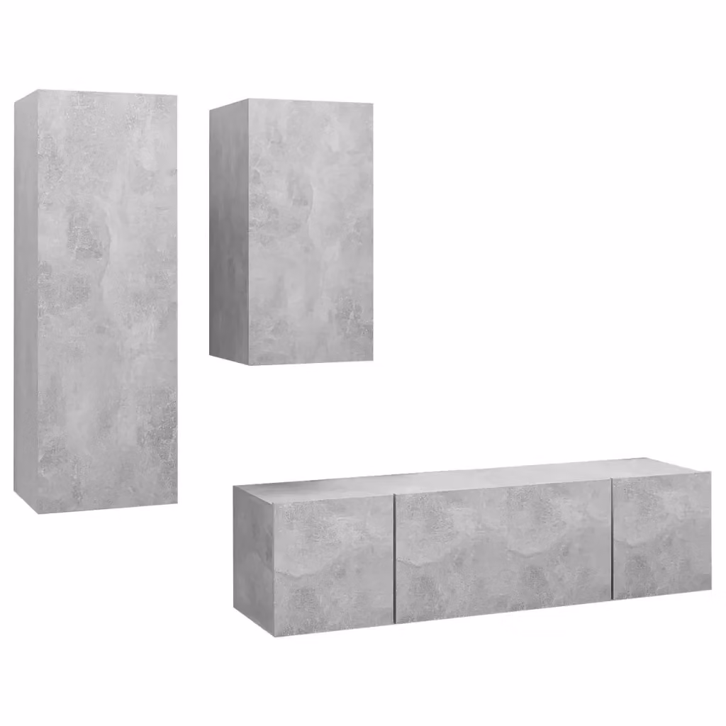 Set di mobili porta TV moderno vidaXL in legno multistrato grigio opaco per soggiorno – 2