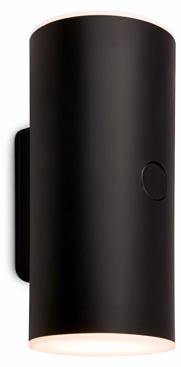 Lampada da parete esterna a LED, con batteria, dimmer touch, dimensioni 15,5x7x8 cm, colore nero