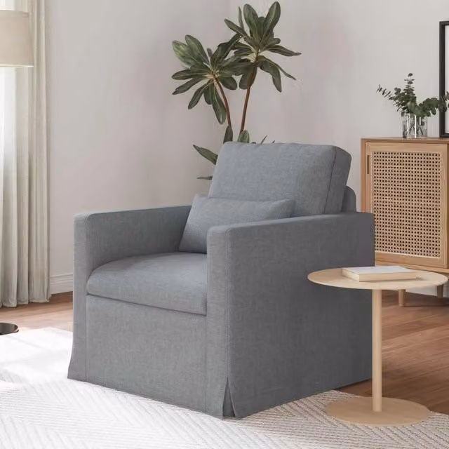 Divano vidaXL in tessuto grigio, L/P/H: 78 x 78 x 80 cm