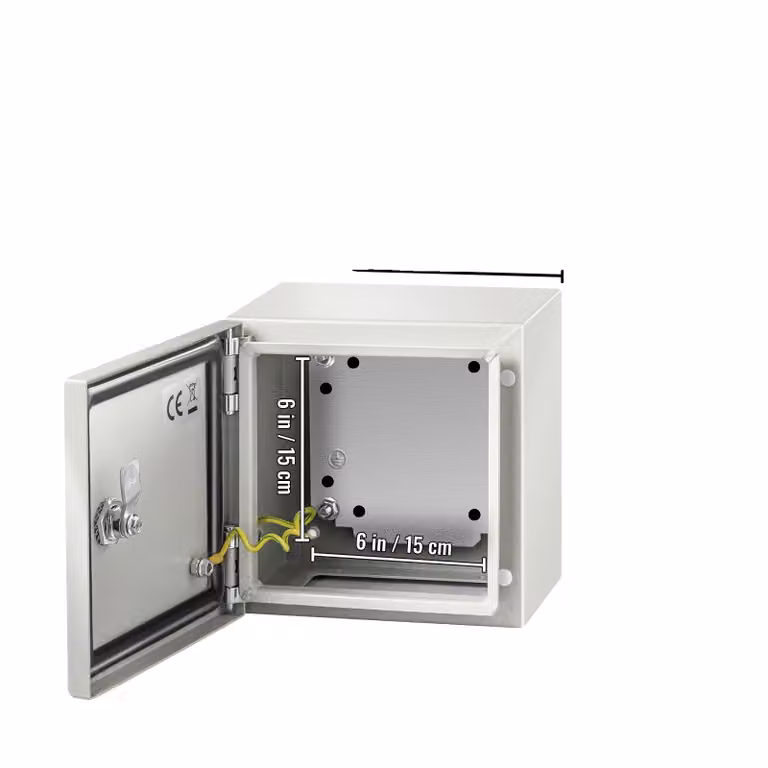 Custodia elettrica, struttura in acciaio, impermeabile secondo lo standard IP66, 20 x 20 x 15 cm