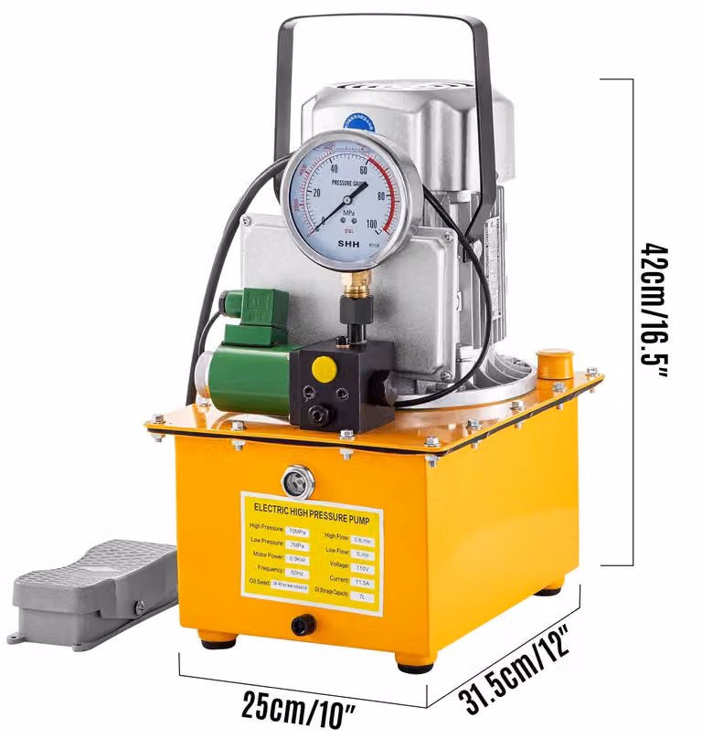 Pompa idraulica elettrica - Pompa idraulica - Pompa compatta - Pompa a singolo effetto - Potenza: 750W