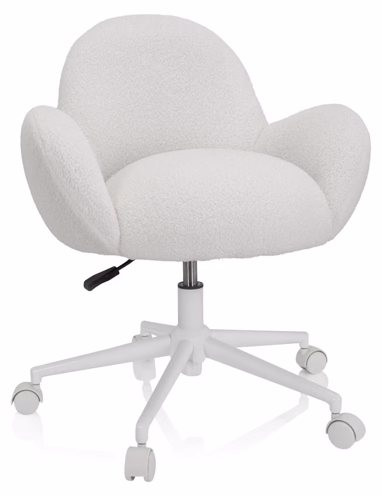 hjh OFFICE sedia girevole per bambini KID TEDDY I Sedia da scrivania per bambini, regolabile in altezza con braccioli in tessuto