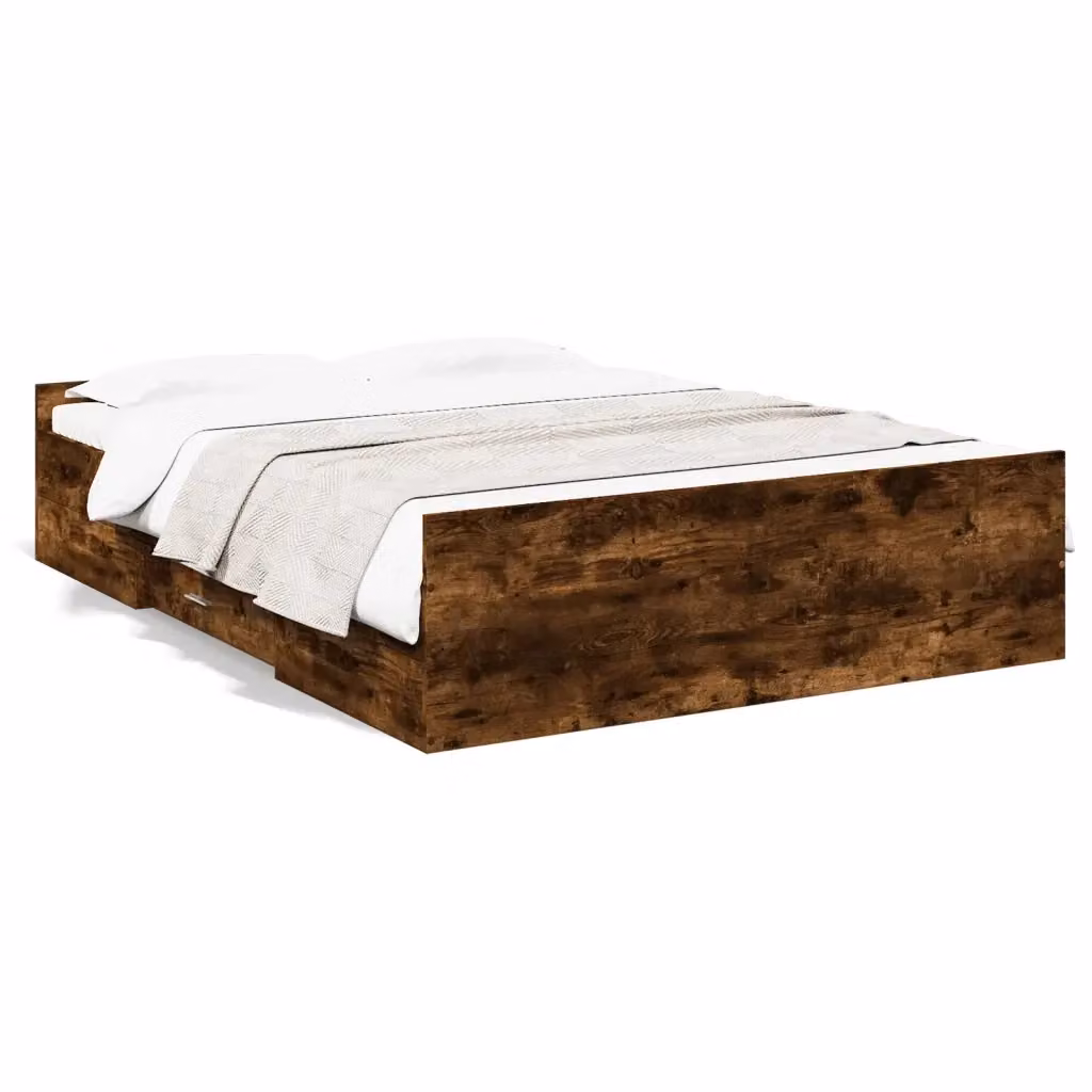 Giroletto con cassetti vidaXL in legno Rovere Fumo L: 140 cm, P: 190 cm – 2