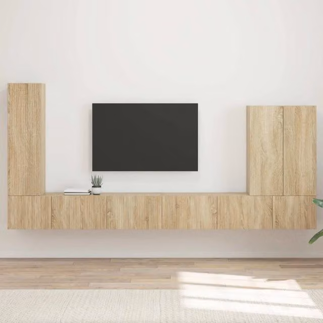 Set di Mobiletto da TV a Parete 6 pz Rovere Sonoma 3408954