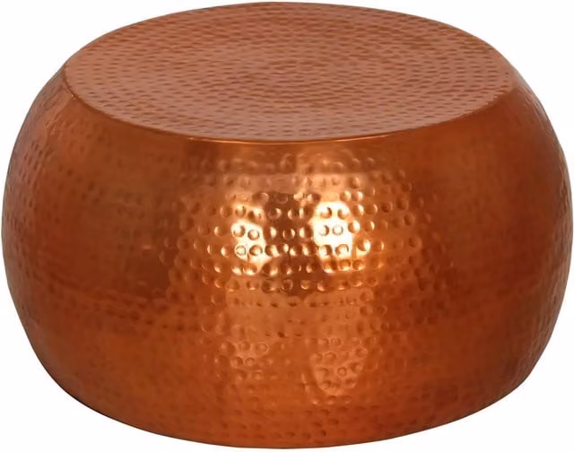 Tavolino da salotto rotondo vidaXL in metallo color oro e bronzo con finitura lucida, Diametro: 55 cm, Altezza: 28 cm
