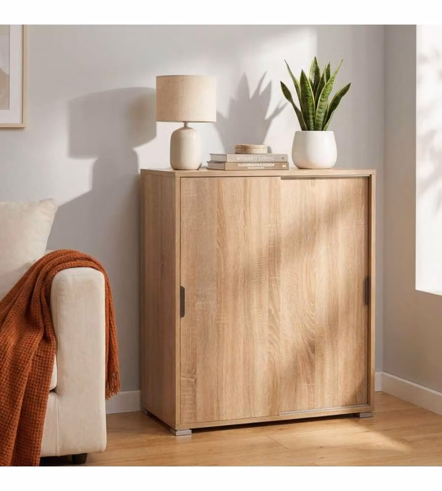 Cosma Mobiletto 2 Ante Scorrevoli Marrone 75x38x85 cm in Legno
