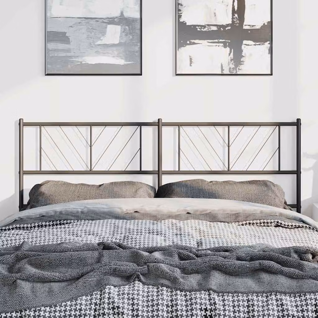 Testiera di ricambio vidaXL in metallo nero laccato per letto 150x200 cm