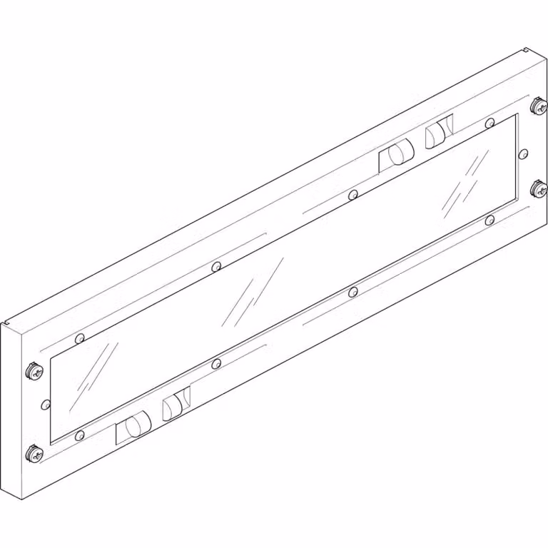 Piastra di copertura ABN 500x150 mm, 2 ante fisse/1 anta scorrevole, chiusa con vetro di ispezione FAS21N